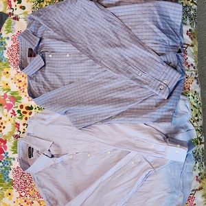 Two Blue Men's Dress Shirts Like New size XL Ralph Lauren / UnTuckIt
